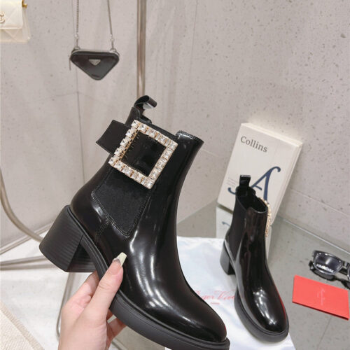 High Quality Luxury Roger Vivier Square Buckle Ankle Boots – Style 31316 alternate view