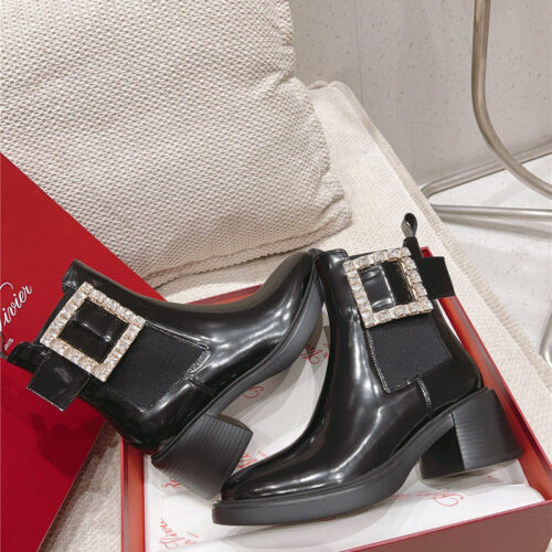 High Quality Luxury Roger Vivier Square Buckle Ankle Boots – Style 31316 product detail