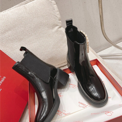 High Quality Luxury Roger Vivier Square Buckle Ankle Boots – Style 31316 product detail