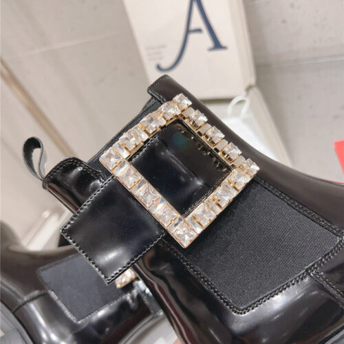 High Quality Luxury Roger Vivier Square Buckle Ankle Boots – Style 31316 product detail