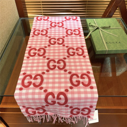 High Quality Luxury Gucci Double G Jacquard Wool Scarf – Style 26068 product detail