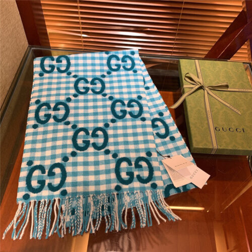 High Quality Luxury Gucci Double G Jacquard Wool Scarf – Style 26067 product detail