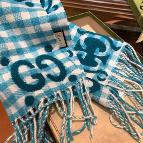 High Quality Luxury Gucci Double G Jacquard Wool Scarf – Style 26067 product detail