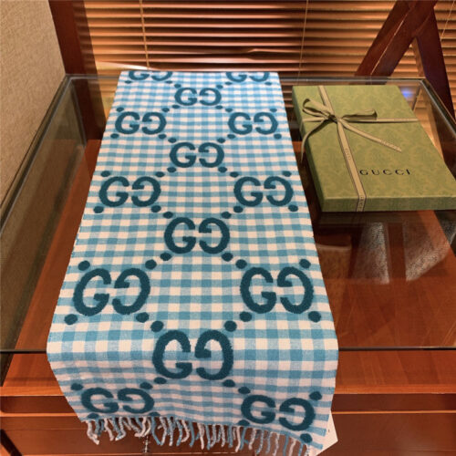 High Quality Luxury Gucci Double G Jacquard Wool Scarf – Style 26067 product detail