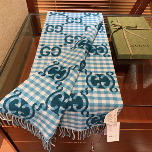 High Quality Luxury Gucci Double G Jacquard Wool Scarf – Style 26067 product detail