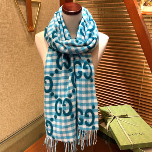 High Quality Luxury Gucci Double G Jacquard Wool Scarf – Style 26067