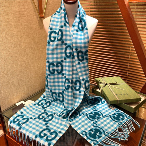 High Quality Luxury Gucci Double G Jacquard Wool Scarf – Style 26067 product detail