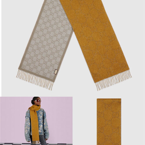High Quality Luxury Gucci Double G Jacquard Wool Scarf product detail
