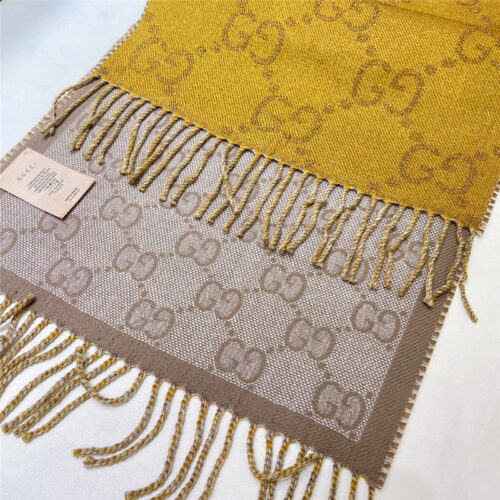 High Quality Luxury Gucci Double G Jacquard Wool Scarf product detail