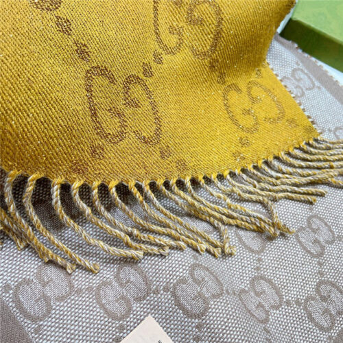 High Quality Luxury Gucci Double G Jacquard Wool Scarf product detail