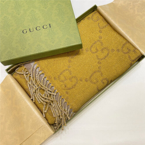High Quality Luxury Gucci Double G Jacquard Wool Scarf product detail