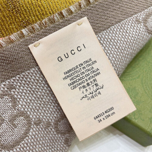 High Quality Luxury Gucci Double G Jacquard Wool Scarf product detail