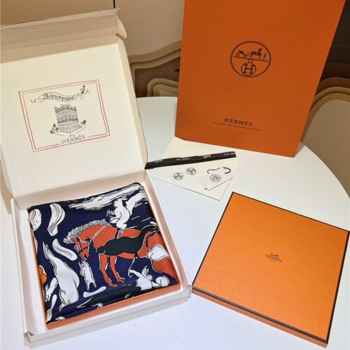 High Quality Luxury Hermes “One Thousand And One Free Children” 90 Cm Square Scarf – Style 26285 product detail
