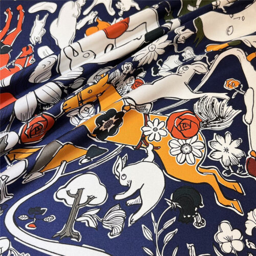 High Quality Luxury Hermes “One Thousand And One Free Children” 90 Cm Square Scarf – Style 26285 product detail