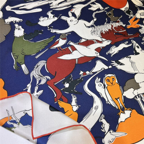 High Quality Luxury Hermes “One Thousand And One Free Children” 90 Cm Square Scarf – Style 26285 product detail