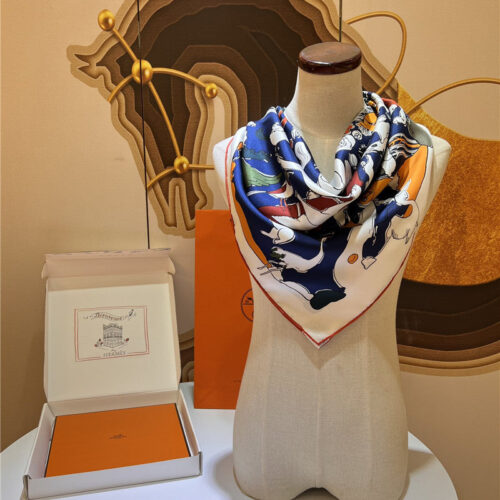 High Quality Luxury Hermes "One Thousand And One Free Children" 90 Cm Square Scarf – Style 26285