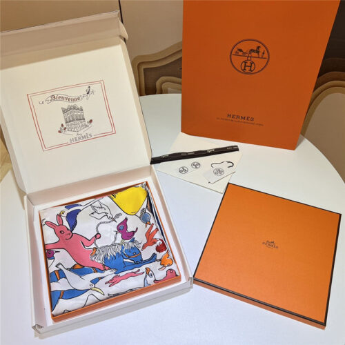 High Quality Luxury Hermes “One Thousand And One Free Children” 90 Cm Square Scarf – Style 26288 product detail