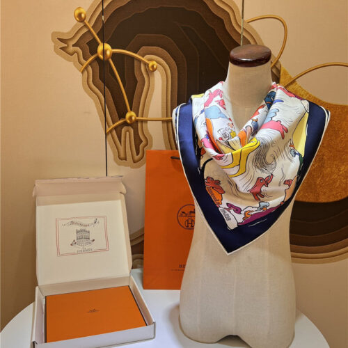High Quality Luxury Hermes "One Thousand And One Free Children" 90 Cm Square Scarf – Style 26288