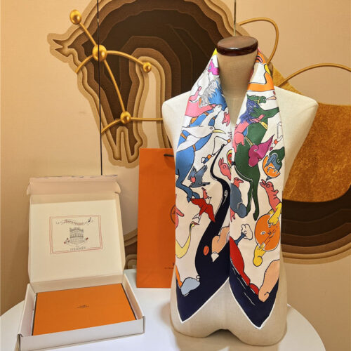 High Quality Luxury Hermes “One Thousand And One Free Children” 90 Cm Square Scarf – Style 26288 alternate view