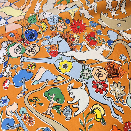 High Quality Luxury Hermes “One Thousand And One Free Children” 90 Cm Square Scarf – Style 26290 product detail