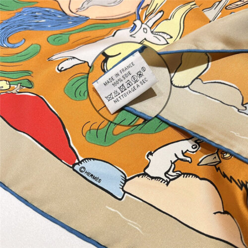 High Quality Luxury Hermes “One Thousand And One Free Children” 90 Cm Square Scarf – Style 26290 product detail