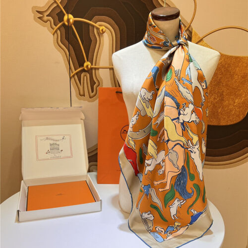 High Quality Luxury Hermes “One Thousand And One Free Children” 90 Cm Square Scarf – Style 26290 product detail