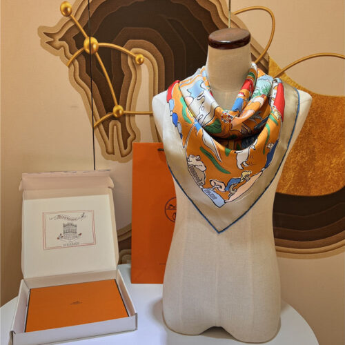 High Quality Luxury Hermes "One Thousand And One Free Children" 90 Cm Square Scarf – Style 26290