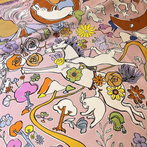 High Quality Luxury Hermes “One Thousand And One Free Children” 90 Cm Square Scarf product detail