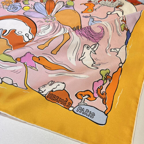 High Quality Luxury Hermes “One Thousand And One Free Children” 90 Cm Square Scarf product detail