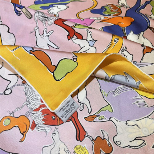 High Quality Luxury Hermes “One Thousand And One Free Children” 90 Cm Square Scarf product detail
