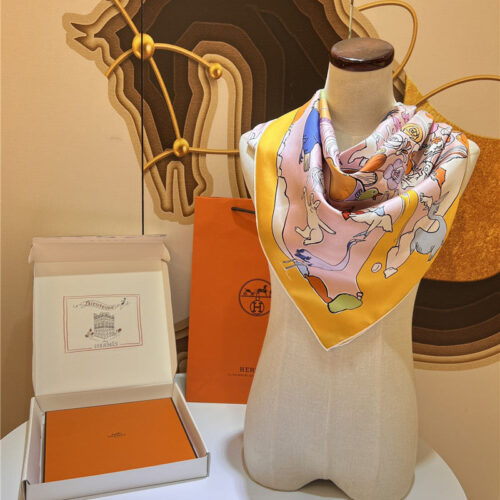 High Quality Luxury Hermes "One Thousand And One Free Children" 90 Cm Square Scarf