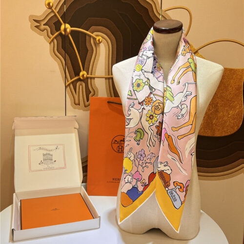 High Quality Luxury Hermes “One Thousand And One Free Children” 90 Cm Square Scarf product detail
