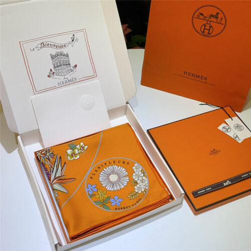 High Quality Luxury Hermes “Flower Map” 90 Cm Scarf – Style 26271 product detail