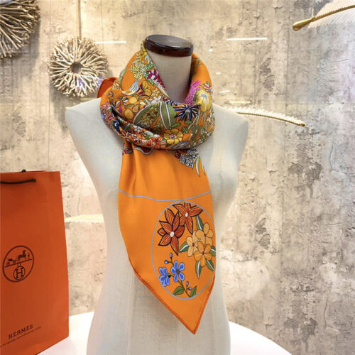 High Quality Luxury Hermes “Flower Map” 90 Cm Scarf – Style 26271 product detail
