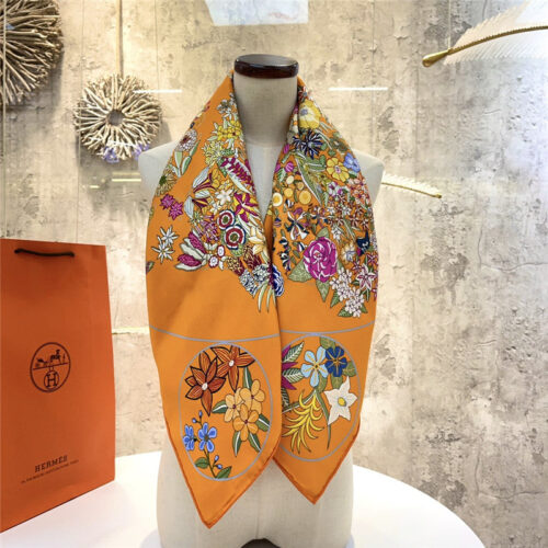 High Quality Luxury Hermes “Flower Map” 90 Cm Scarf – Style 26271 alternate view