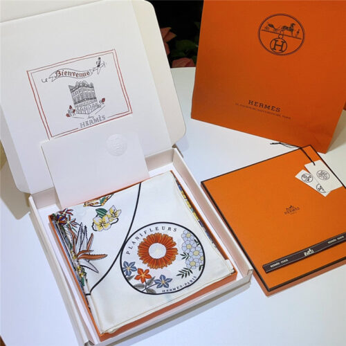 High Quality Luxury Hermes “Flower Map” 90 Cm Scarf – Style 26273 product detail