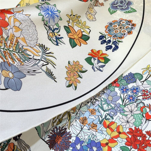 High Quality Luxury Hermes “Flower Map” 90 Cm Scarf – Style 26273 product detail