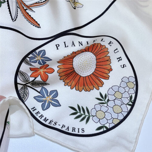 High Quality Luxury Hermes “Flower Map” 90 Cm Scarf – Style 26273 product detail