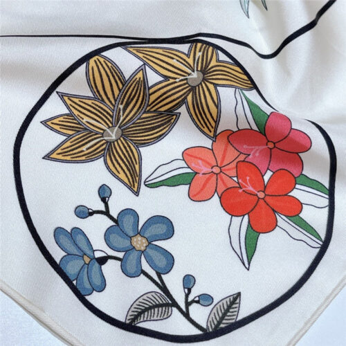 High Quality Luxury Hermes “Flower Map” 90 Cm Scarf – Style 26273 product detail