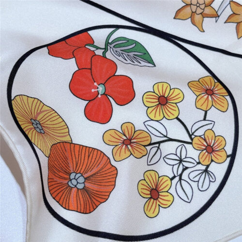 High Quality Luxury Hermes “Flower Map” 90 Cm Scarf – Style 26273 product detail