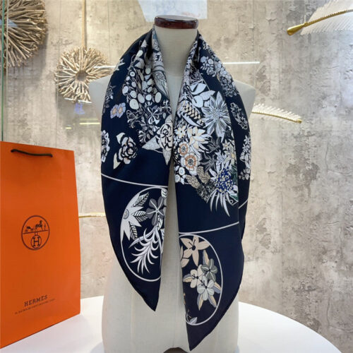 High Quality Luxury Hermes “Flower Map” 90 Cm Scarf product detail