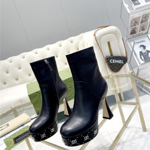 High Quality Luxury Gucci Catwalk Catwalk Water Platform Explosive Style Boots – Style 92339 product detail