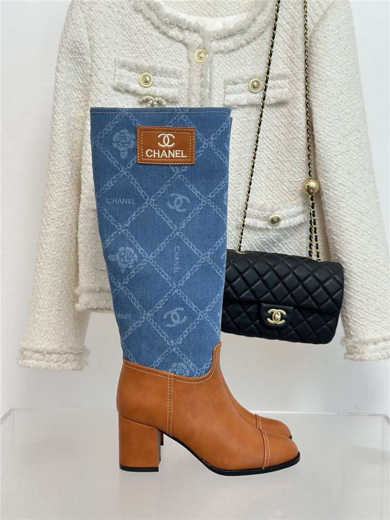 High Quality Luxury Chanel New Chunky Heel Cowboy Boots product detail