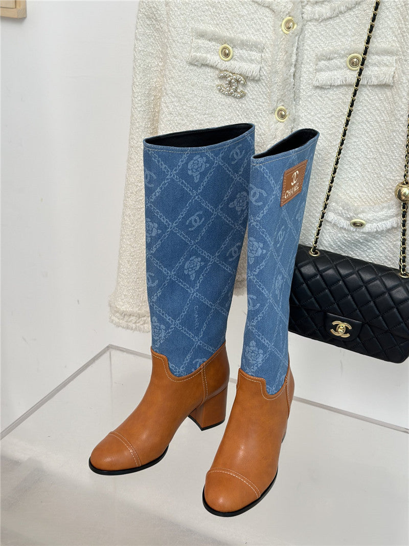High Quality Luxury Chanel New Chunky Heel Cowboy Boots product detail