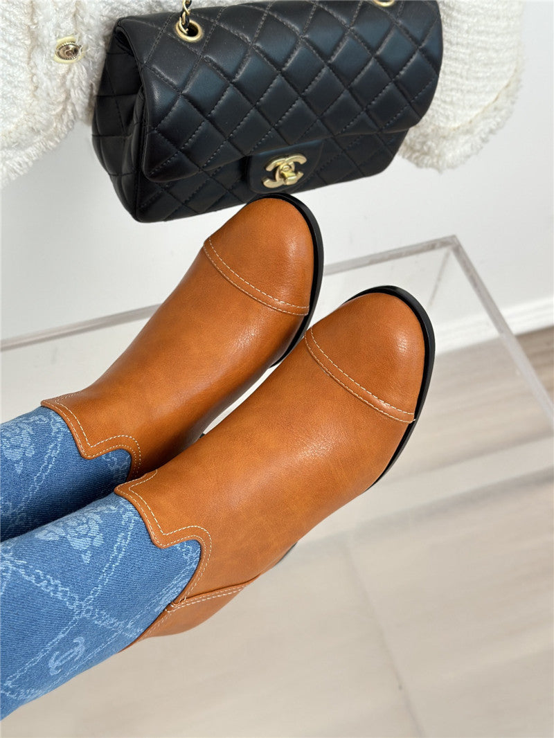 High Quality Luxury Chanel New Chunky Heel Cowboy Boots product detail