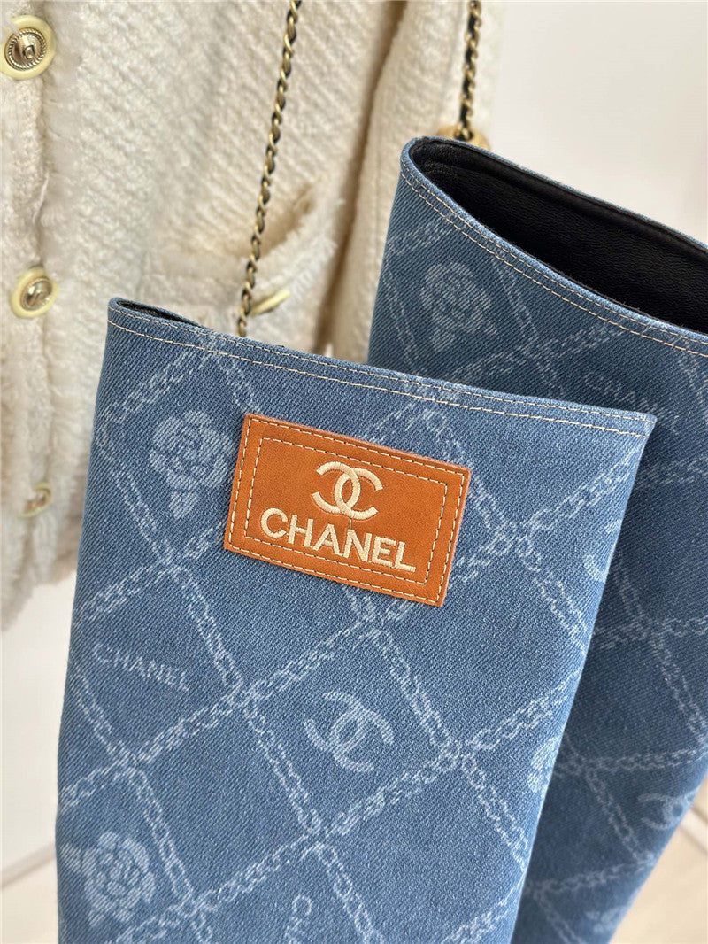 High Quality Luxury Chanel New Chunky Heel Cowboy Boots product detail