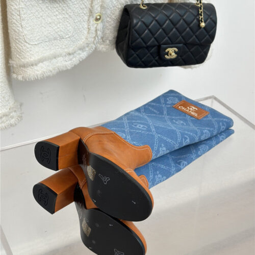 High Quality Luxury Chanel New Chunky Heel Cowboy Boots product detail