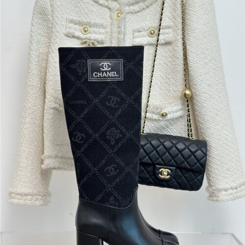 High Quality Luxury Chanel New Chunky Heel Cowboy Boots – Style 55750 product detail