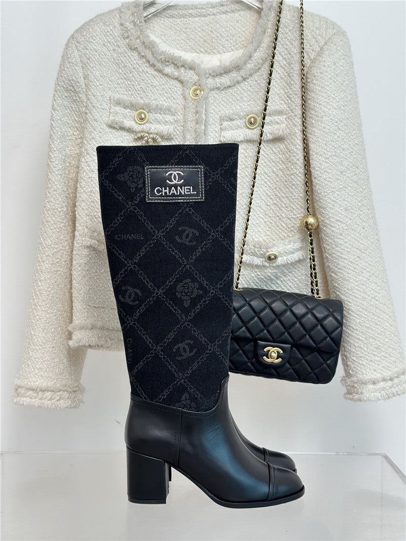 High Quality Luxury Chanel New Chunky Heel Cowboy Boots – Style 55750 product detail