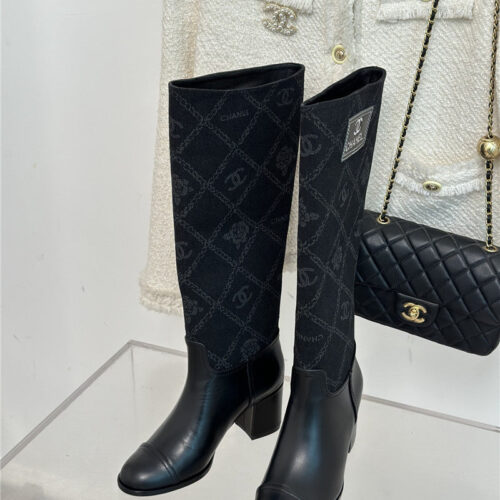 High Quality Luxury Chanel New Chunky Heel Cowboy Boots – Style 55750 alternate view